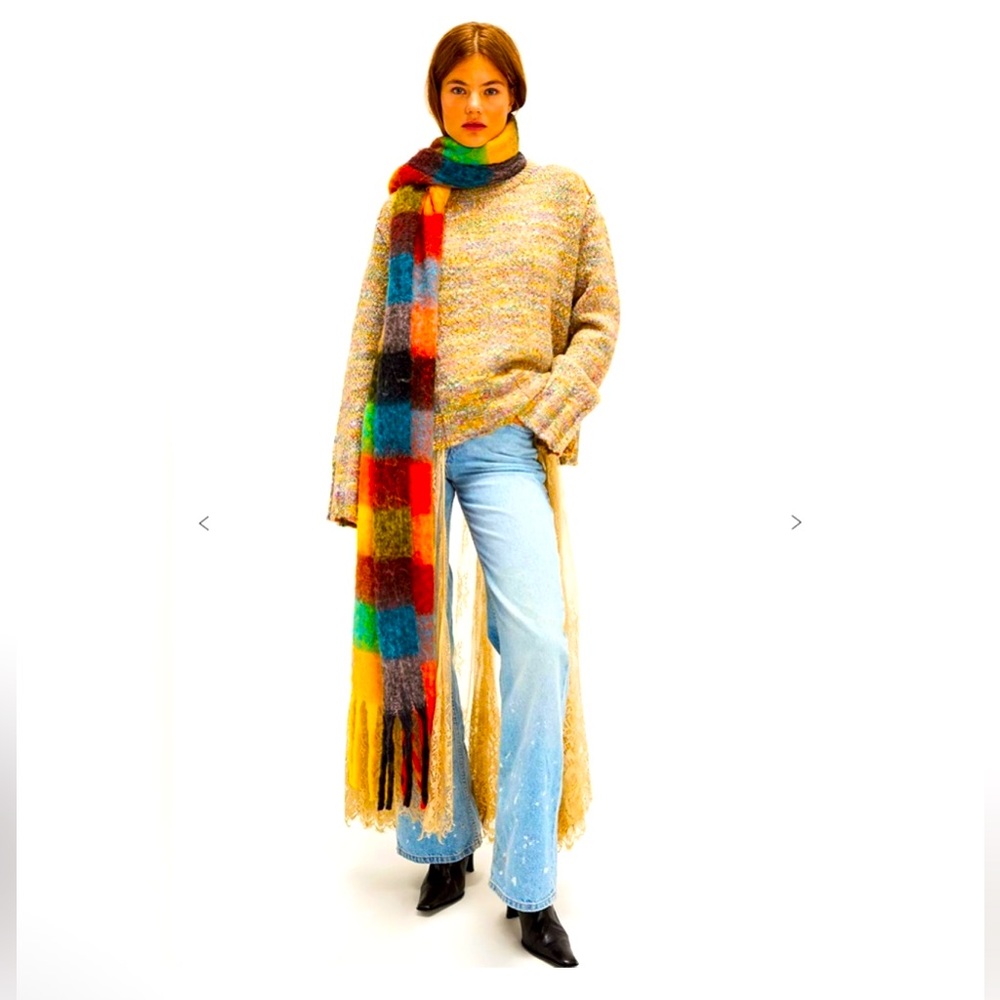 NWT Free People Colorful Striped Scarf